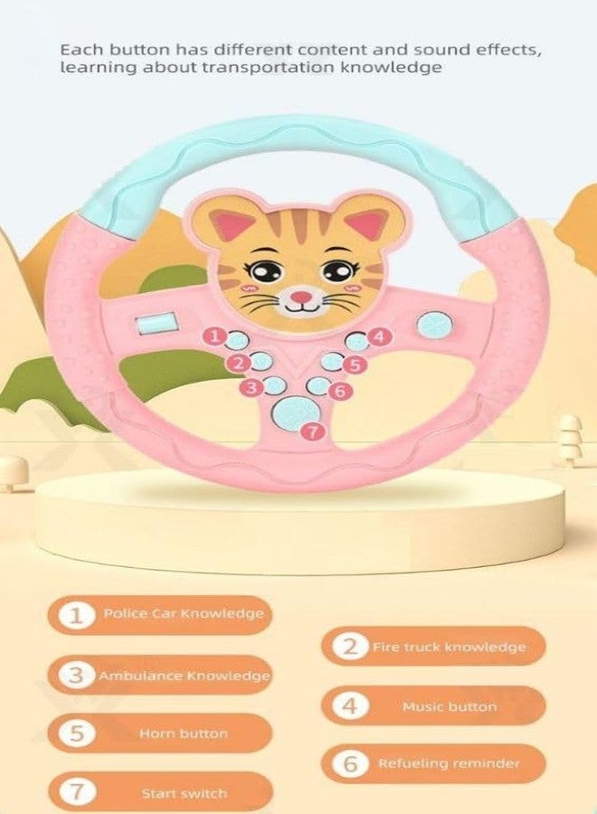 lizepto Premium Kids Driving Steering Wheel Funny Interactive Driving Wheel with Music (CAT) - Image 2